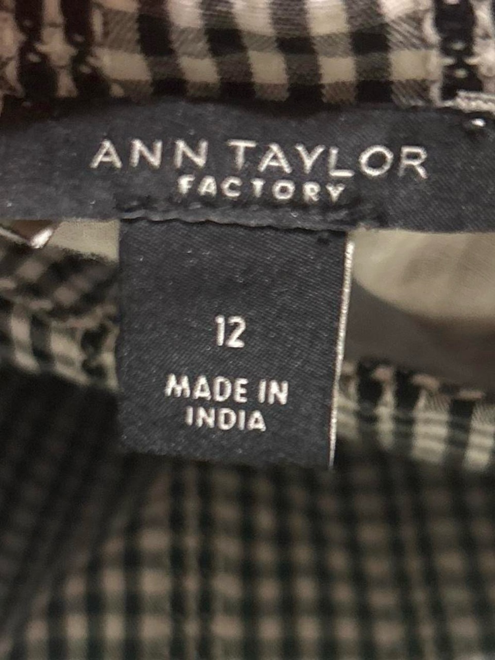 Ann Taylor Gingham Tiered Midi Dress 12 Black White Cottagecore Ruffle Romantic - Picture 4 of 5